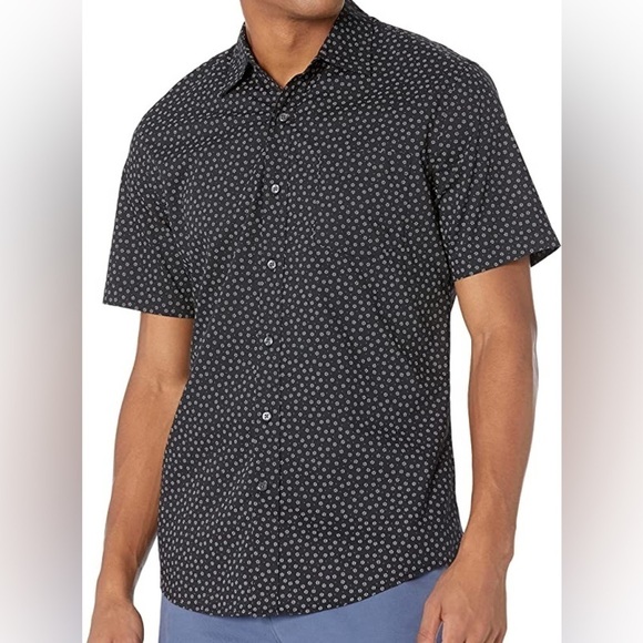 Amazon Essentials Other - New Amazon Essentials Men's Slim-Fit Short-Sleeve Print Shirt